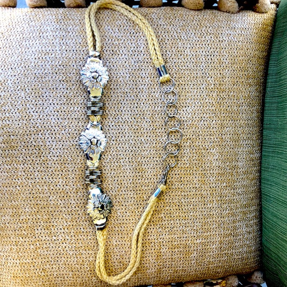 Vintage 80s metal Cointreau rope belt, flower design - Picture 1 of 8